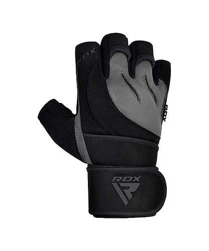 GUANTES P/PESAS RDX GRIS/NEGRO PLUS-L WGM-L4G-L+