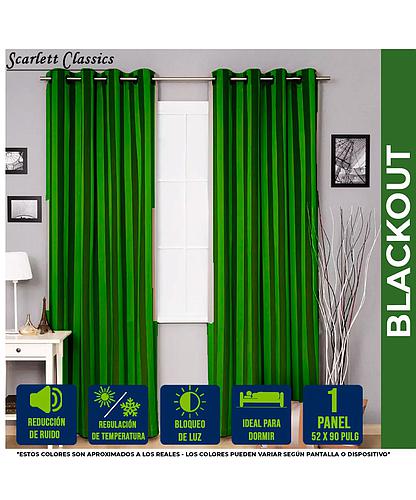CORTINA P/SALA BLACKOUT AMANDA 52 X 90 PULG VERDE ESMERALDA SCR-8066