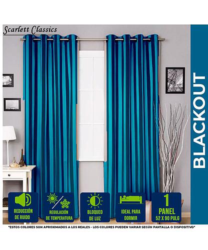 CORTINA P/SALA BLACKOUT AMANDA 52 X 90 PULG AZUL PETROLEO SCR-8068