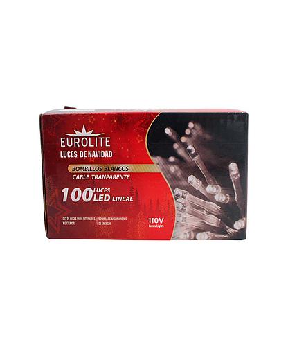 GUIA NAVIDEÑA 100 LED BLANCA CBL TRASNP LD-113TW