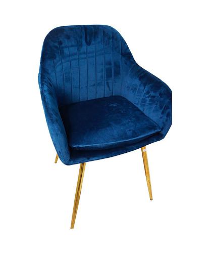 SILLA P/SALA TERCIOPELO AZUL C/RESPALDO C/REPOSABRAZOS CH-893-BLUE