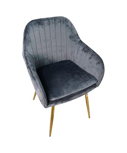 SILLA P/SALA TERCIOPELO GRIS OSCURO C/RESPALDO C/REPOSABRAZOS CH-893-DRKGRY