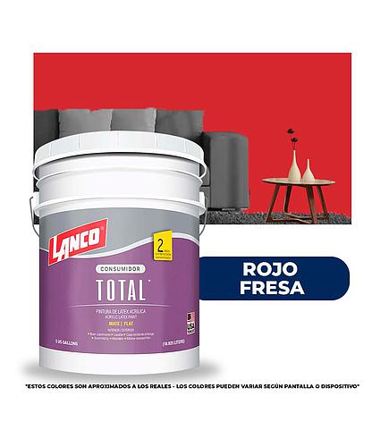 PINTURA TOTAL ACRILICA LATEX ROJO FRESA CUBETA TL3476