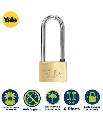 CANDADO LATON MANGO LARGO 30MM YALE 113-30