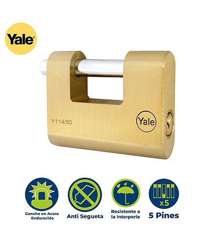CANDADO RECTANGULAR 50MM YALE 114-50