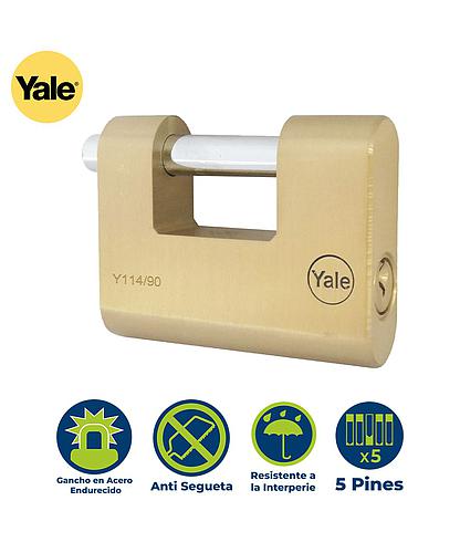 CANDADO RECTANGULAR 90MM YALE 114-90