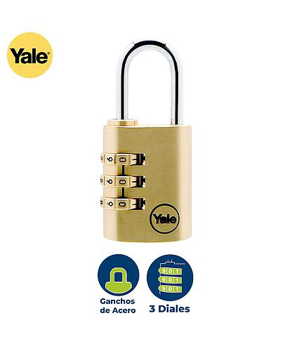 CANDADO COMBINACION LATONADO 22MM YALE 150-22 8409