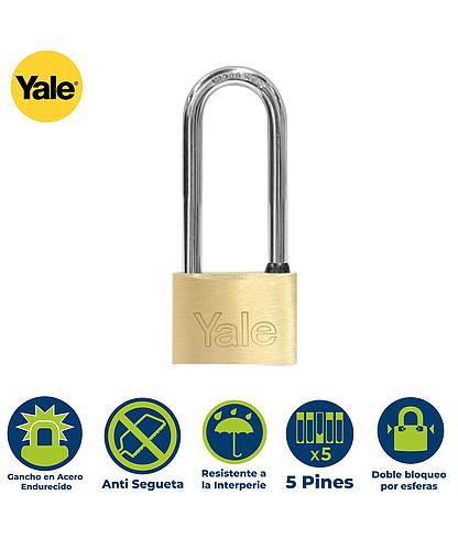 CANDADO LATON MANGO LARGO 40MM YALE 113-40