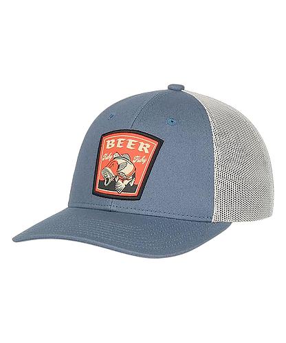 GORRA OUTDOOR BEER FISH PATCH MESHBACK SEABLUE/PUTTY BEER-030