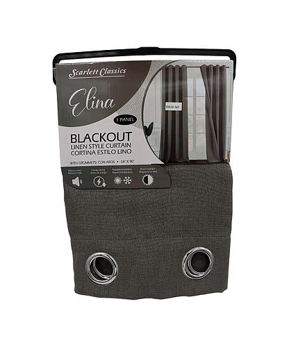CORTINA P/SALA BLACKOUT ELINA 54 X 90 GRIS OSCURO SCR-3823