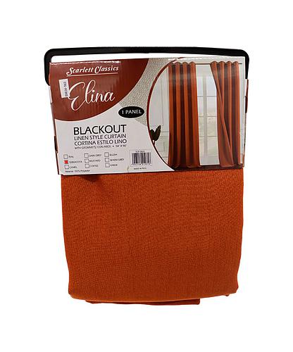 CORTINA P/SALA BLACKOUT ELINA 54 X 90 TERRACOTA SCR-3825