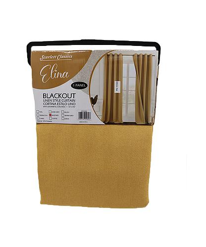 CORTINA P/SALA BLACKOUT ELINA 54 X 90 MOSTAZA SCR-3826