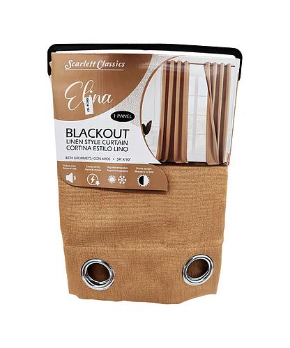 CORTINA P/SALA BLACKOUT ELINA 54 X 90 KAKHI SCR-3830