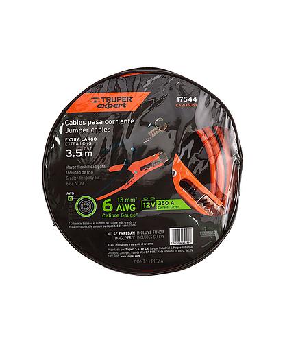 CABLES PASA CORRIENTE AUTO 6AWG 350A 3.5MTS TRUPER 17544