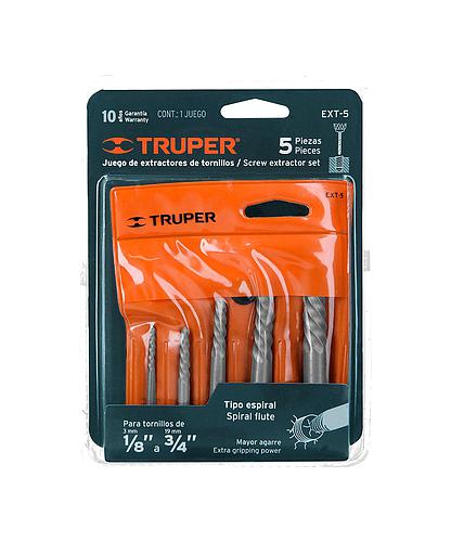 JUEGO DE 5 EXTRACTORES DE TORNILLOS TRUPER 14512