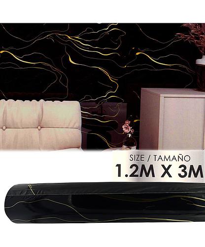 PANEL VINILICO C/ADHESIVO NEGRO B/AMARILLA 1.20X3M TLS-005