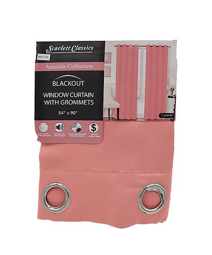 CORTINA P/SALA BLACKOUT AMANDA 54 X 90 PULG CORAL NV-1218