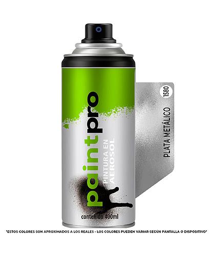 SPRAY PAINT PRO PLATA METALICO 1580