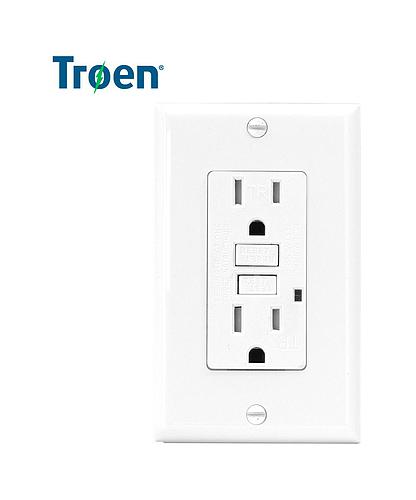 TOMA CTE HEMBRA DOBLE POLARIZADO TROEN TIERRA 15A TR-GFCI-1