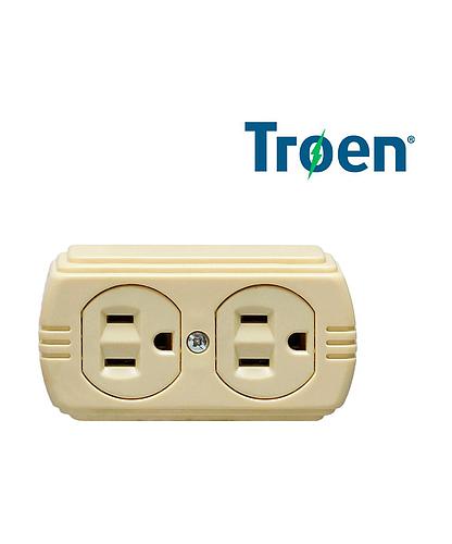 TOMA CTE HEMBRA DOBLE POLARIZADO TROEN SOBREPONER 125V 15A U05