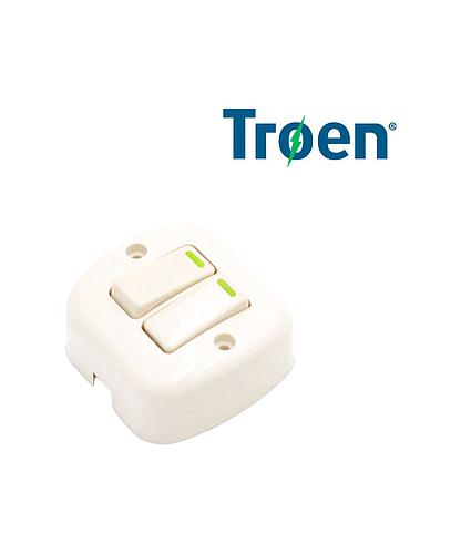 INTERRUPTOR SOBREPONER DOBLE TROEN A136-HY34