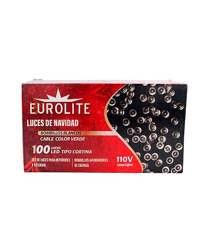 GUIA NAVIDEÑA 100 LED BLANCO CBL VERDE LD-107W