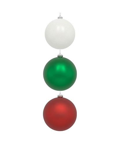 BOLAS NAVIDEÑAS TRICOLOR (BLANCO - ROJO - VERDE) 60MM SET 12PCS XMB-469