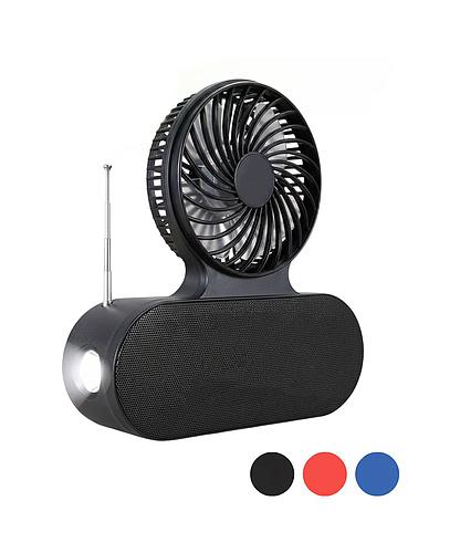 VENTILADOR RECARG. PORTATIL 8 PULG LUZ LED + RADIO EL-3083-MINI