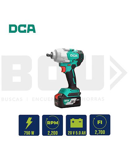 PISTOLA LLAVE IMPACTO INAL. DCA 1/2PULG 750W 698NM 20V (5AHX2) ADPB698(TYPE FK)