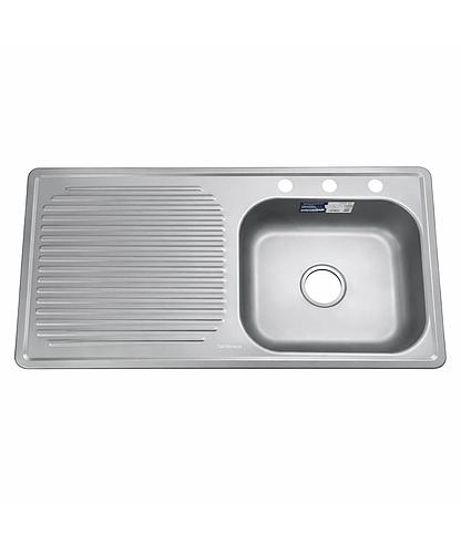 FREGADERO ACERO INOX. GRIS METALIZADO IZQ. 1X0.5MTS AQUAFINA A-SINK4020L-GM