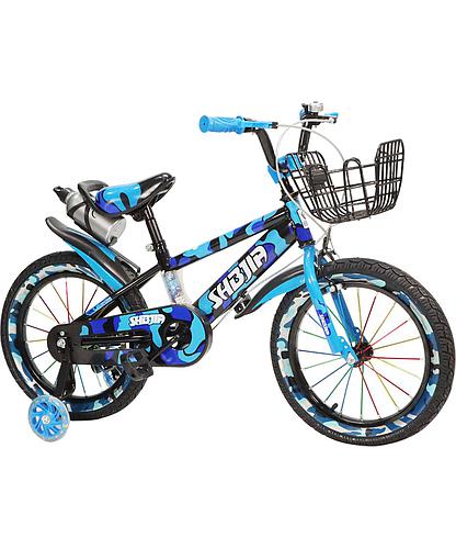BICICLETA NIÑO SHBEJIA RIN 16 AZUL CAMO CON CANASTA MCXS