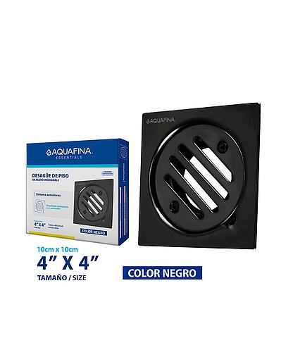 TAPON ACERO INOX. NEGRO MATE REDONDO 4 PULG AQUAFINA A-FD-S02B-BK