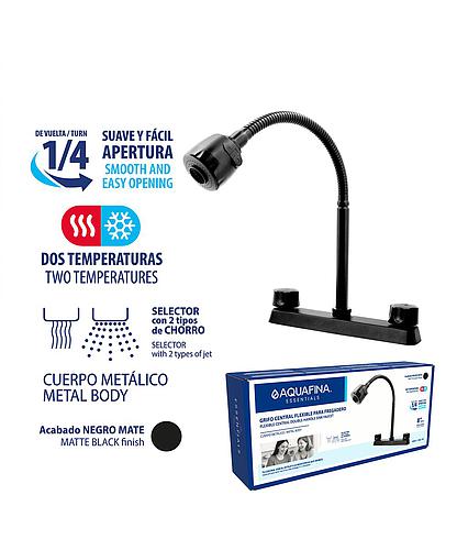 MEZCLADOR PARA FREGADERO FLEX. NEGRO MATE AQUAFINA A-GSZ806-B