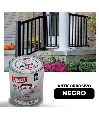ANTICORROSIVO BRILLO INDUSTRIAL NEGRO 1/4 LANCO