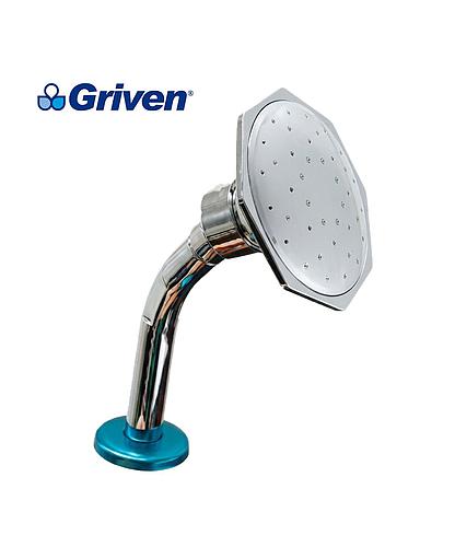 REGADERA PLASTICA CABEZA OCTAGONO CROMADA CON NIPLE GVB-HL-DP-17