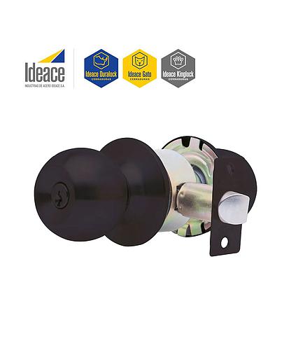 CERRADURA GATO POMO CON LLAVE NEGRO MATE 7101102 /271 /727112