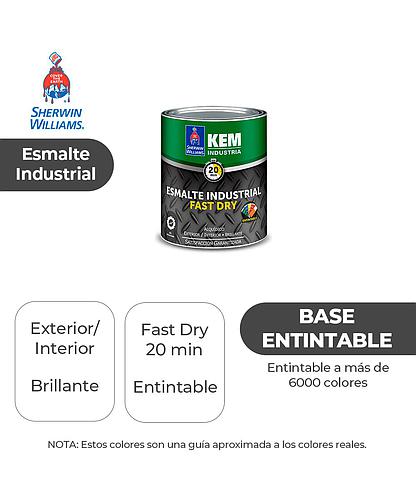 ESMALTE IND. FAST DRY KEM ENTINTABLE BRILLO ULTRA DEEP 1/4 SHERWIN F80TSA54-1/4