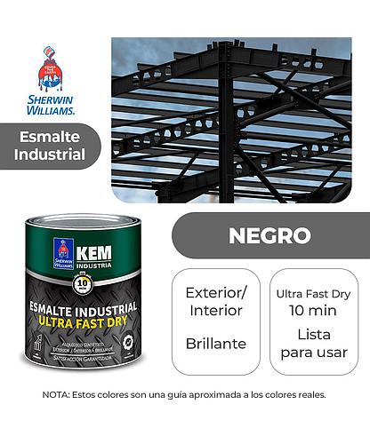 ESMALTE INDUSTRIAL KEM FASTER DRY BRILLO NEGRO GALON SHERWIN F85BSA1-1