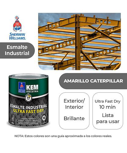 ESMALTE INDUSTRIAL KEM FASTER DRY BRILLO AMARILLO CATERPILLAR GALON SHERWIN F85YSA2-1