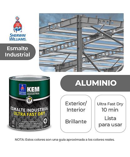 ESMALTE INDUSTRIAL KEM FASTER DRY BRILLO ALUMINIO GALON SHERWIN F85SSA2-1