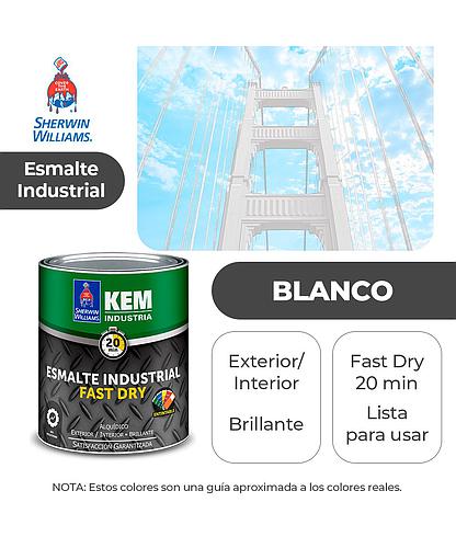 ESMALTE INSUDTRIAL KEM SECADO 20 MIN. BRILLO BLANCO GALON SHERWIN F80WSA1-1