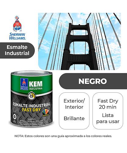ESMALTE INSUDTRIAL KEM SECADO 20 MIN. BRILLO NEGRO GALÓN SHERWIN F80BSA1-1