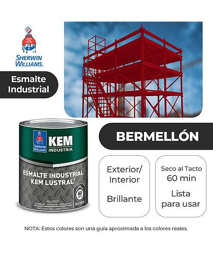 ESMALTE INDUSTRIAL KEM ALQ. LUSTRAL INT./EXT. BRILLO BERMELLÓN GAL. SHERWIN F65R1-1