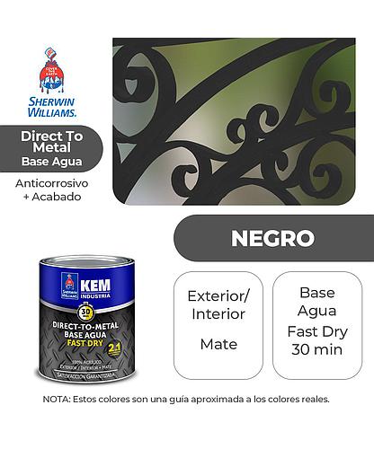 ANTICORROSIVO KEM BASE AGUA NEGRO MATE (DTM) 1/4 SHERWIN B66BSA2-1/4