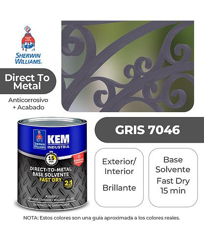 ANTICORROSIVO KEM BASE SOLV. BRILLO GRIS RAL 7046 (DTM) GALON SHERWIN E67ASA1-1