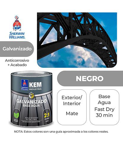 PINTURA KEM PARA METALES GALVA. BASE AGUA MATE NEGRO GALON SHERWIN B52BSA1-1