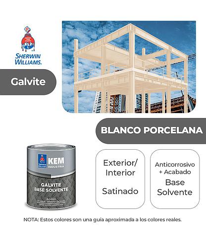 PINTURA GALVITE BASE SOLV. PARA METAL SATIN BLANCO PORCELANA 1/4 SHERWIN A68WSA2-1/4