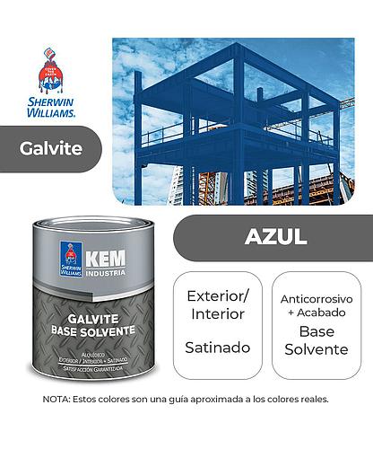 PINTURA GALVITE BASE SOLV. PARA METAL SATIN AZUL GALON SHERWIN A68LSA3-1