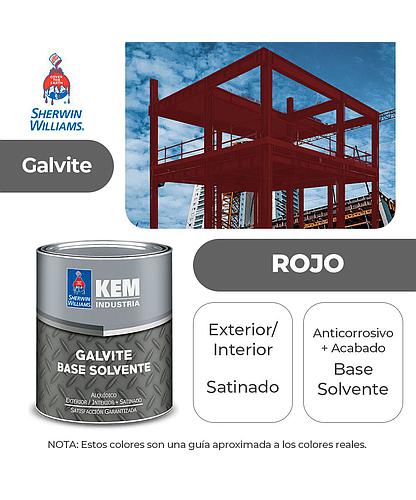 PINTURA GALVITE BASE SOLV. PARA METAL SATIN ROJO GALON SHERWIN A68RSA1-1