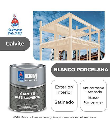 PINTURA GALVITE BASE SOLV. PARA METAL SATIN BLANCO PORCELANA GALON SHERWIN A68WSA2-1